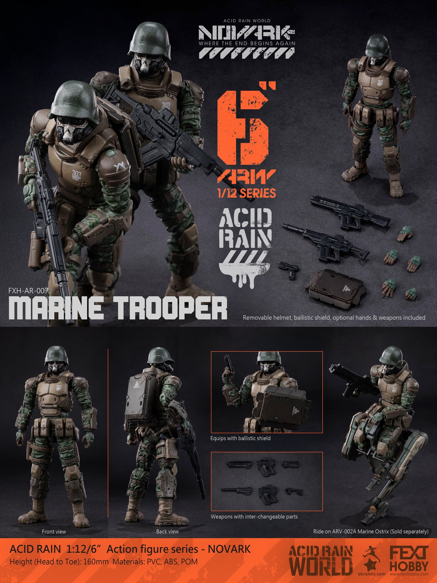 Acid Rain World: Novark FXH-AR-007 Marine Trooper 1/12 Scale Action Figure PREORDER