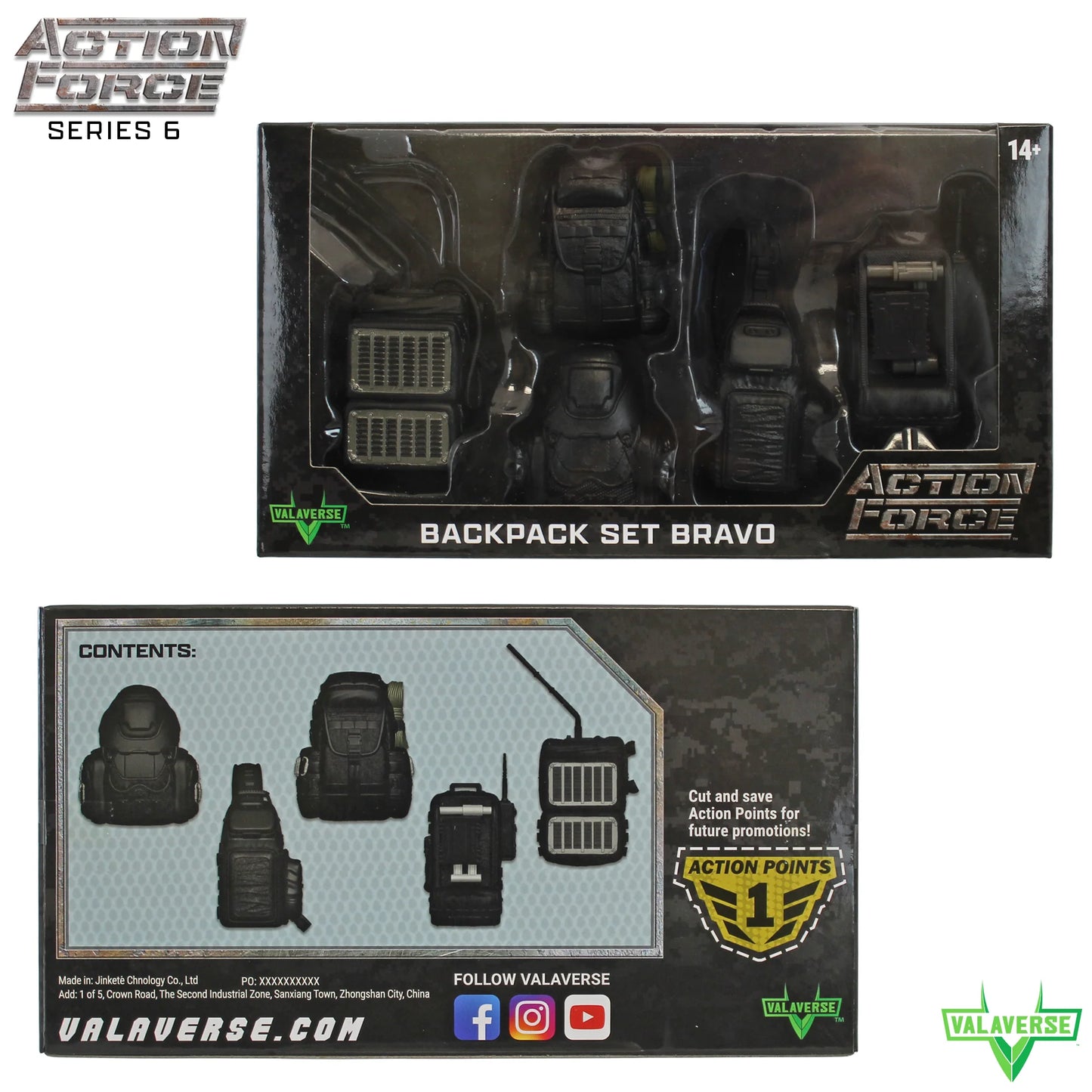 Action Force Series 6 Backpack Set BRAVO 1/12 action figure accessories