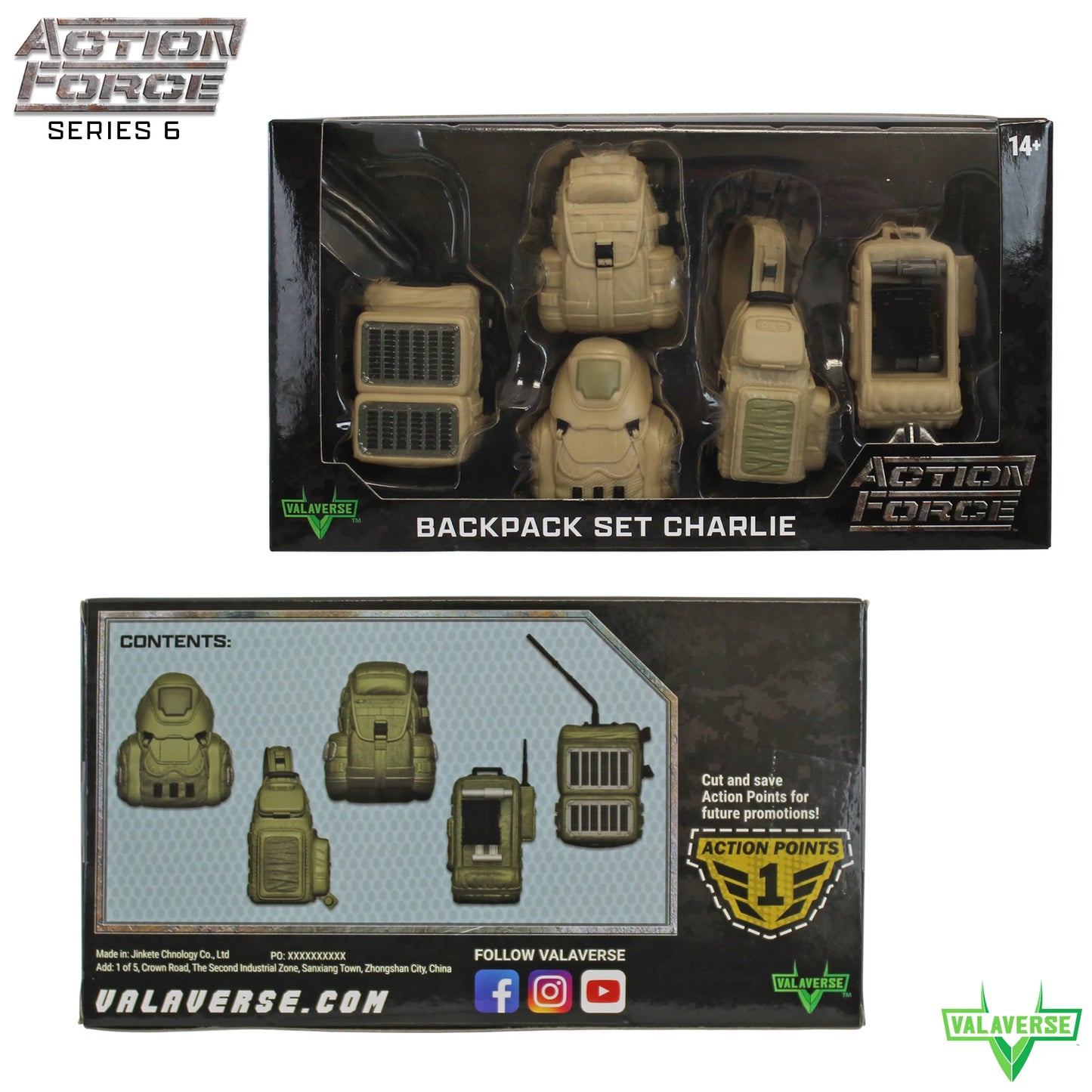 Action Force Series 6 Backpack Set CHARLIE 1/12 Action Figure Accessories