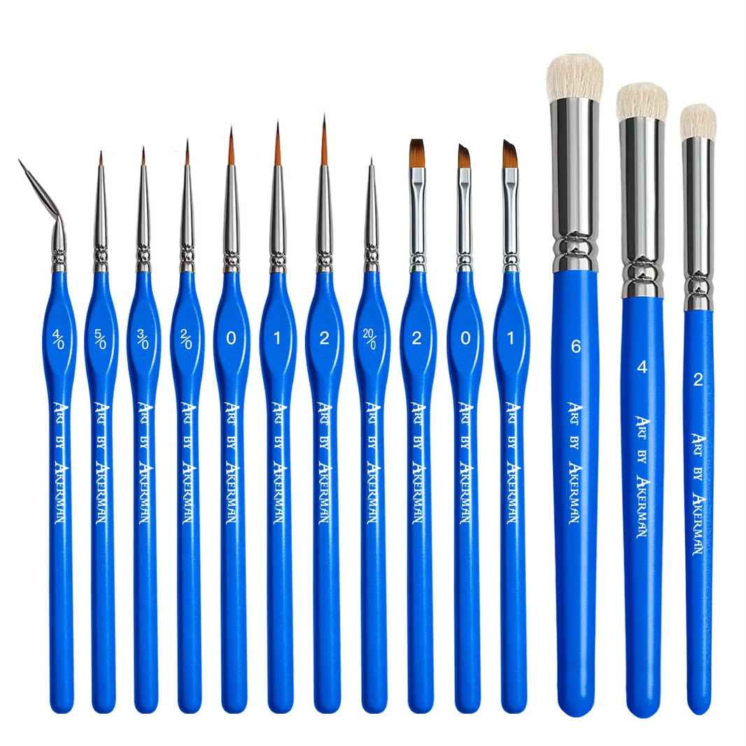 Art By Akerman Action Figure Customizing Paint Brush Set Azure Collection