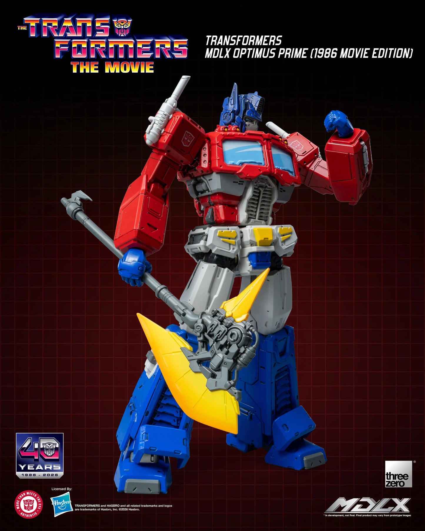 ThreeZero The Transformers: The Movie 40th Anniversary MDLX Optimus Prime (1986 Movie Edition) Action Figure PREORDER