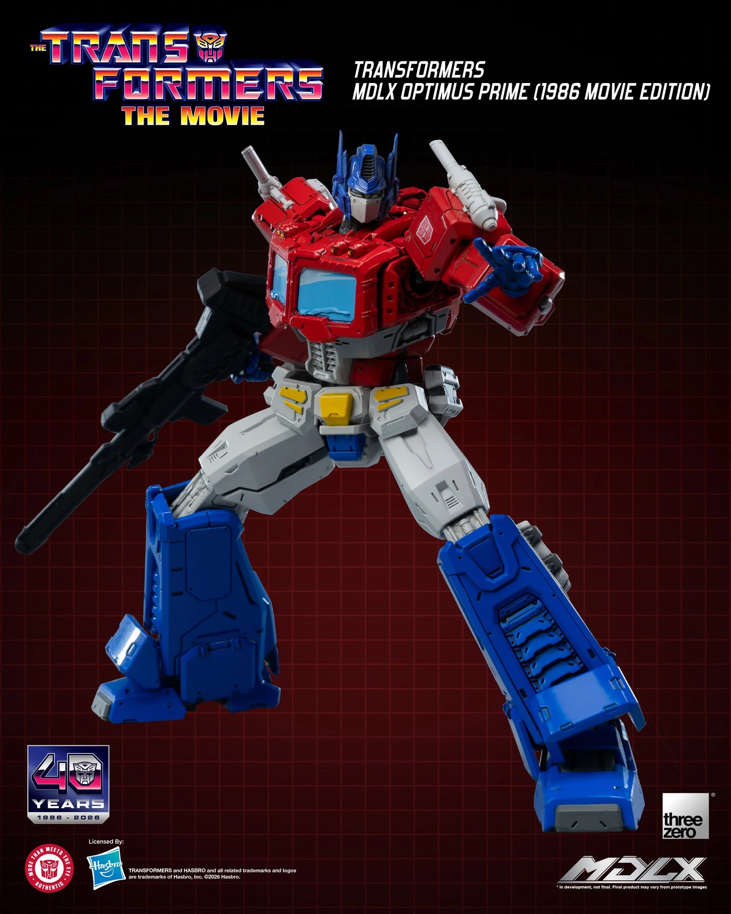 ThreeZero The Transformers: The Movie 40th Anniversary MDLX Optimus Prime (1986 Movie Edition) Action Figure PREORDER