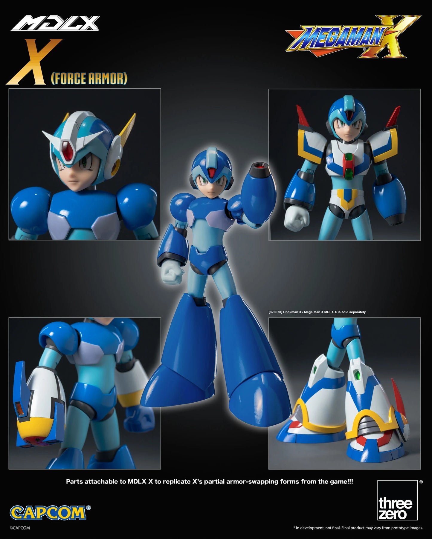 ThreeZero Mega Man X MDLX Articulated Figure Series Mega Man X (Force Armor) Action Figure PREORDER