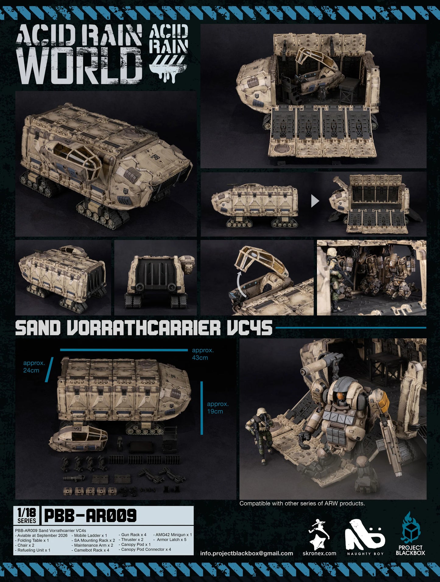 Acid Rain World: Project Blackbox PBB-AR009 Sand Vorrathcarrier VC4s 1/18 Scale Vehicle PREORDER