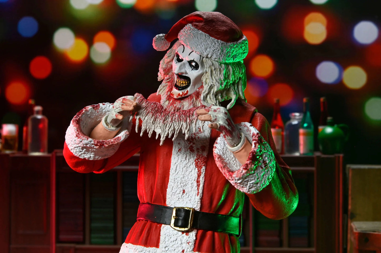 NECA Terrifier 7" Scale Action Figures - Terrifier 3 - Ultimate Santa Suit Art The Clown (Bloody Version) PREORDER