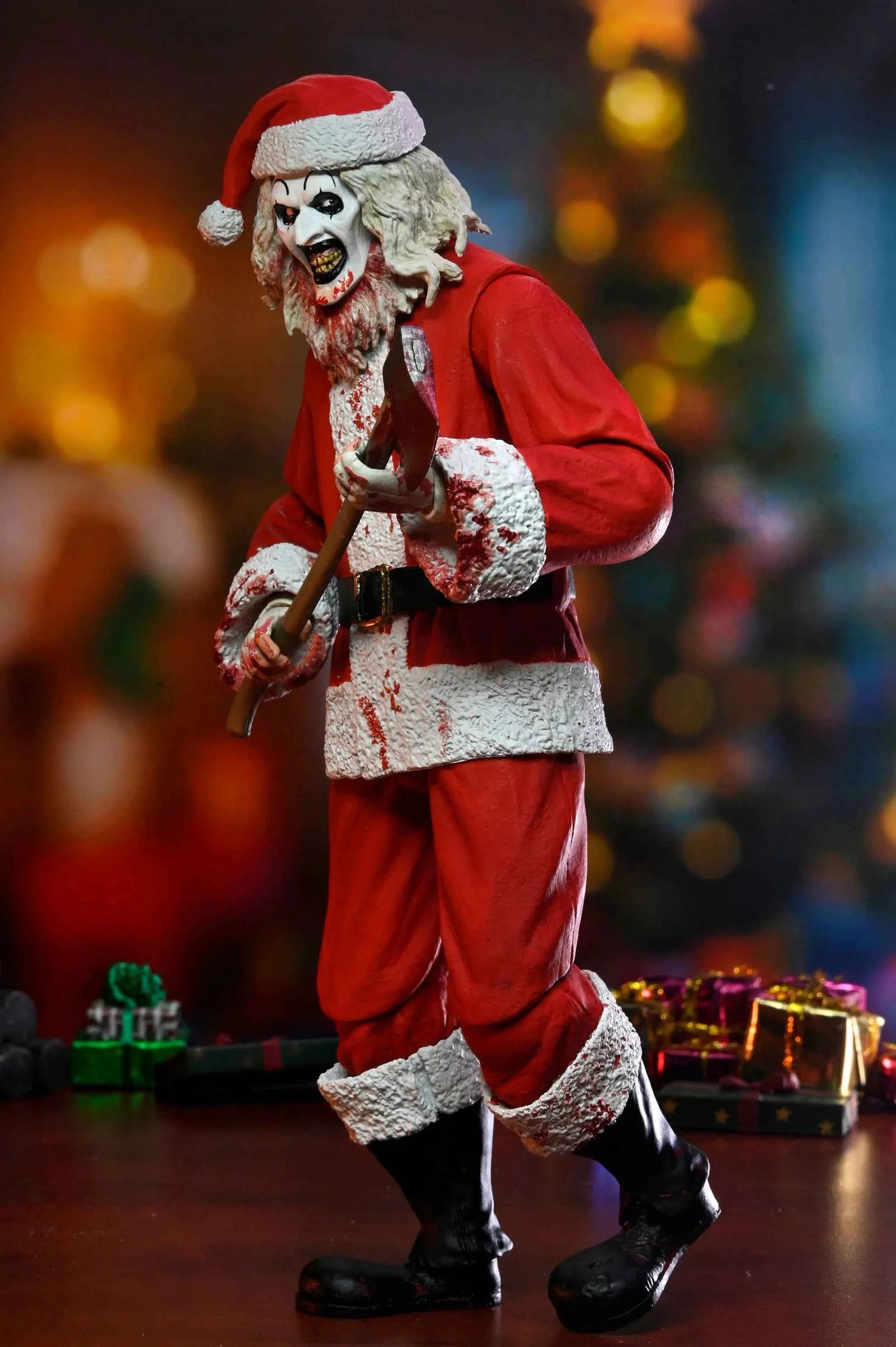 NECA Terrifier 7" Scale Action Figures - Terrifier 3 - Ultimate Santa Suit Art The Clown (Bloody Version) PREORDER