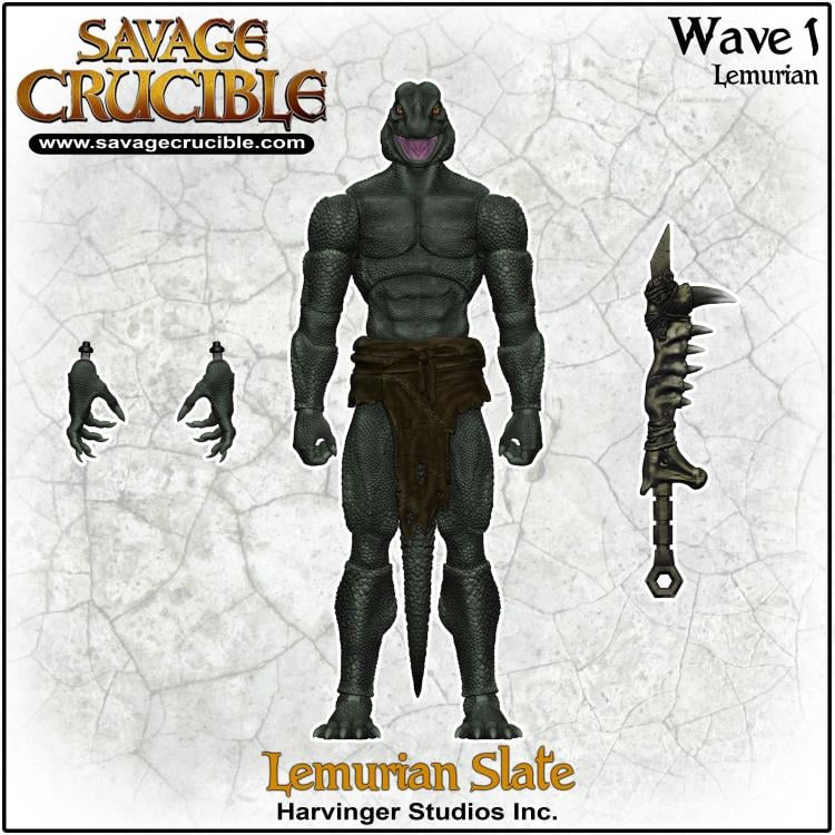 Savage Crucible - Lemurian Slate and (Dinged Box/Read BIO) Savage Crucible Lemurian Character Pack No.1(Huntsman Pack)