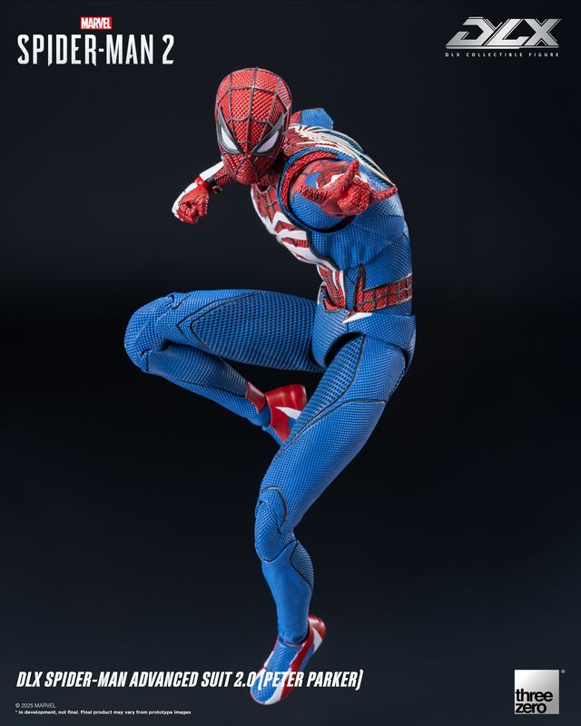 ThreeZero Marvel's Spider-Man 2: DLX Spider-Man Advanced Suit 2.0 (Peter Parker) 1/12 Scale Action Figure PREORDER
