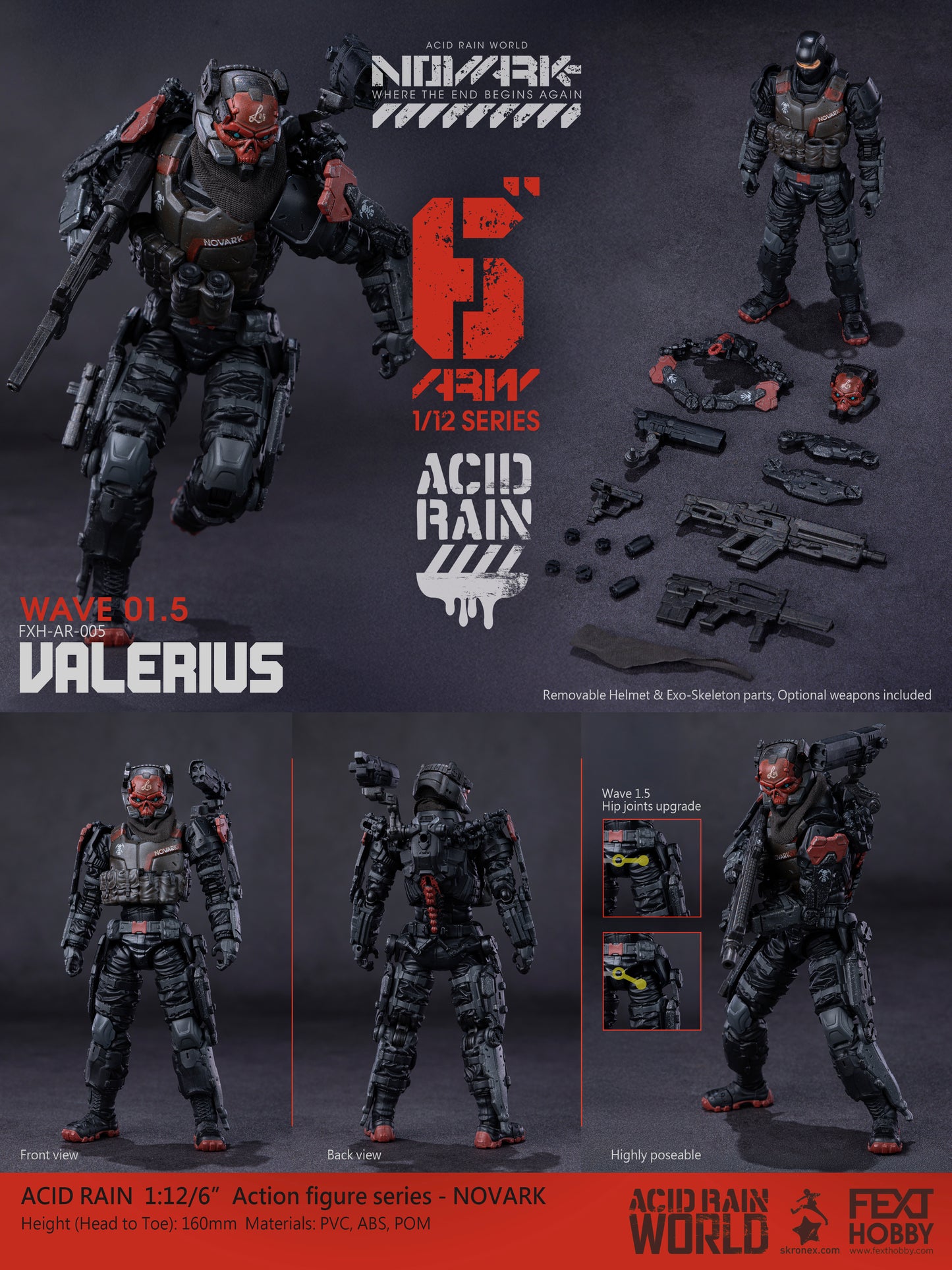Acid Rain World: Novark FXH-AR-005 Valerius 1/12 Scale Action Figure PREORDER
