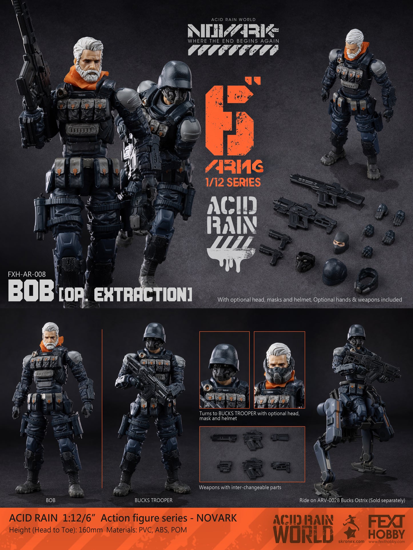 Acid Rain World: Novark FXH-AR-008 Bob (Op. Extraction) 1/12 Scale Action Figure PREORDER