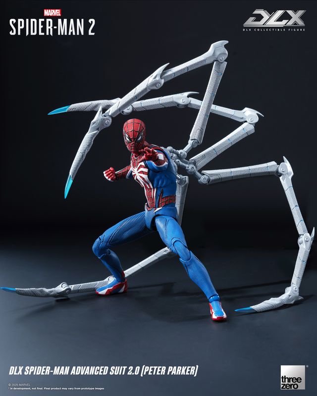 ThreeZero Marvel's Spider-Man 2: DLX Spider-Man Advanced Suit 2.0 (Peter Parker) 1/12 Scale Action Figure PREORDER