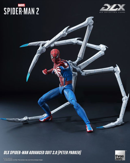 ThreeZero Marvel's Spider-Man 2: DLX Spider-Man Advanced Suit 2.0 (Peter Parker) 1/12 Scale Action Figure PREORDER
