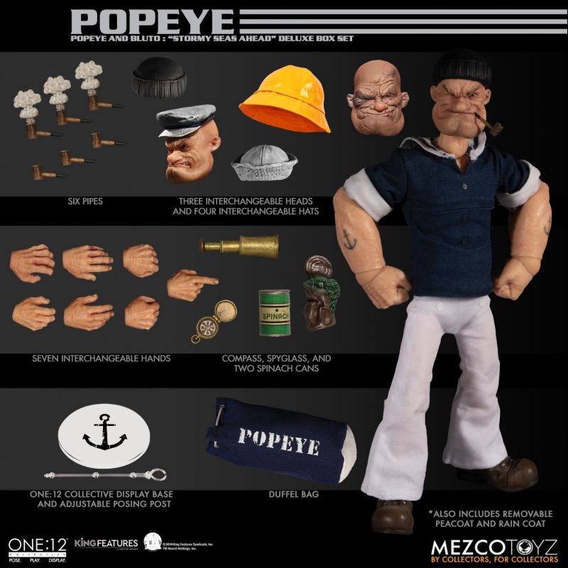 MEZCO ONE:12 Collectibe Popeye & Bluto Stormy Seas Ahead Deluxe Box Set