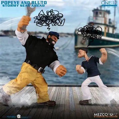 MEZCO ONE:12 Collectibe Popeye & Bluto Stormy Seas Ahead Deluxe Box Set