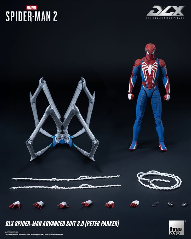 ThreeZero Marvel's Spider-Man 2: DLX Spider-Man Advanced Suit 2.0 (Peter Parker) 1/12 Scale Action Figure PREORDER