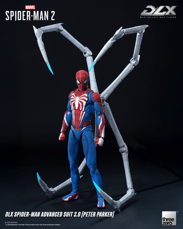 ThreeZero Marvel's Spider-Man 2: DLX Spider-Man Advanced Suit 2.0 (Peter Parker) 1/12 Scale Action Figure PREORDER
