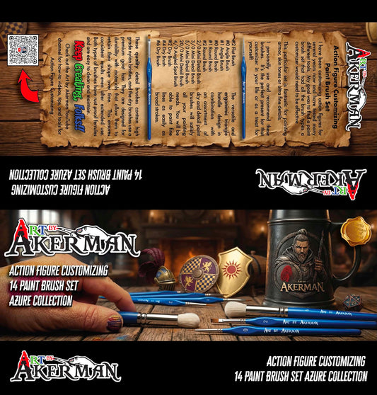 Art By Akerman Action Figure Customizing Paint Brush Set Azure Collection