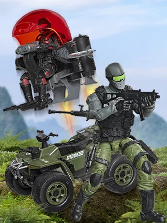 G.I. Joe Classified Series #218 Snake Eyes & Varmint ATV vs. Stealth Viper & Cobra Stealth Flight Pod (Trubble Bubble) Action Figure Two-Pack PREORDER