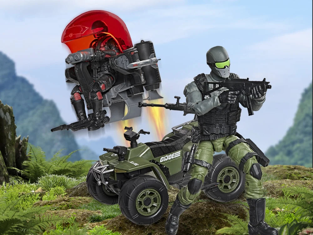 G.I. Joe Classified Series #218 Snake Eyes & Varmint ATV vs. Stealth Viper & Cobra Stealth Flight Pod (Trubble Bubble) Action Figure Two-Pack PREORDER