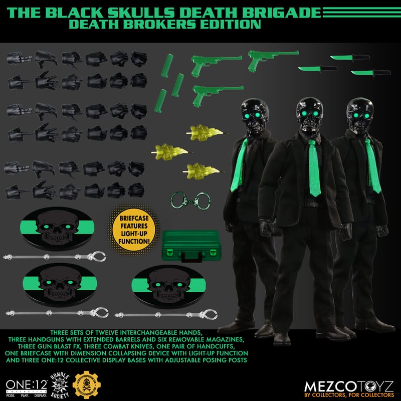 Mezco One:12 Black Skulls Death Brokers
