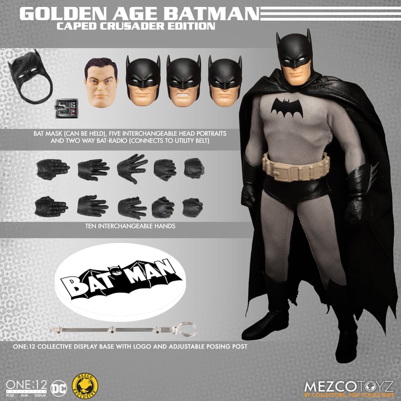 Mezco One:12 Collective - Golden Age Batman: Caped Crusader Edition